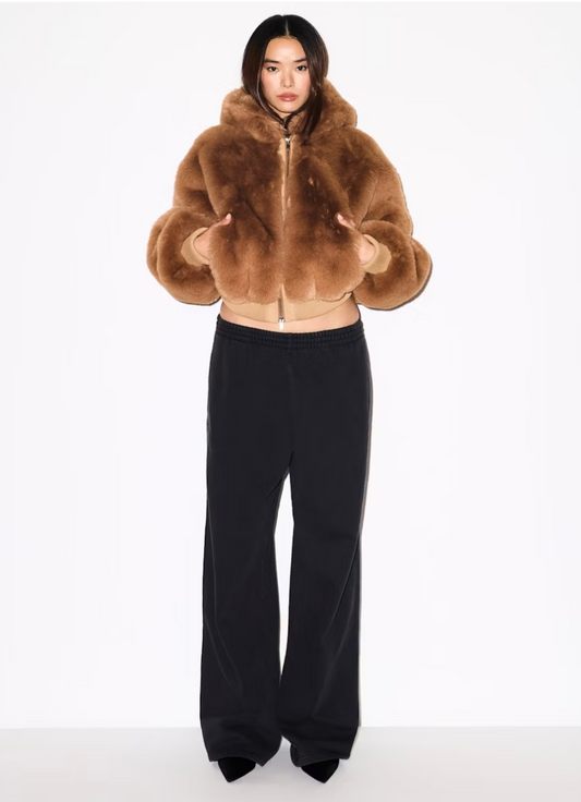 Coffee Fur Zip Jacket
